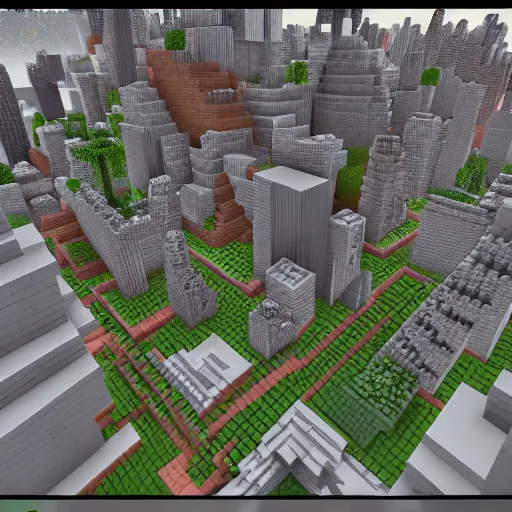 Image similar to Manhattan remade 1:1 in Minecraft