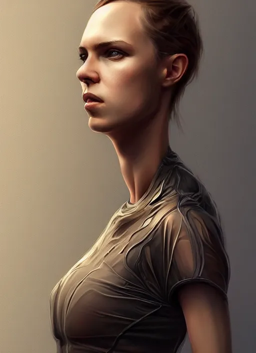 Prompt: epic professional digital portrait art of woman wearing airforce jumpsuit, digital painting by iris van herpen, artstation, cgsociety, wlop, epic, much wow, much detail, gorgeous, detailed, cinematic, masterpiece