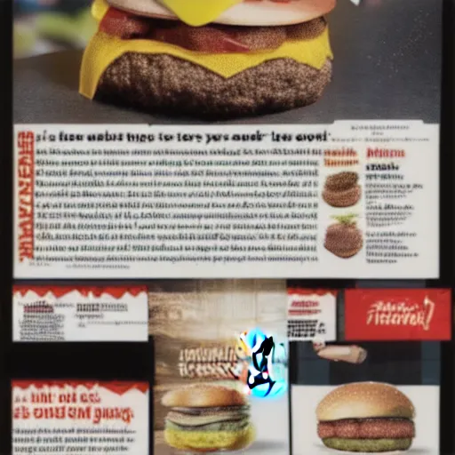 Prompt: an ad from macdonalds of a dirt themed burger