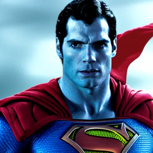 Prompt: Still of Henry Cavill Superman in Avatar (2009), blue aliens, realistic