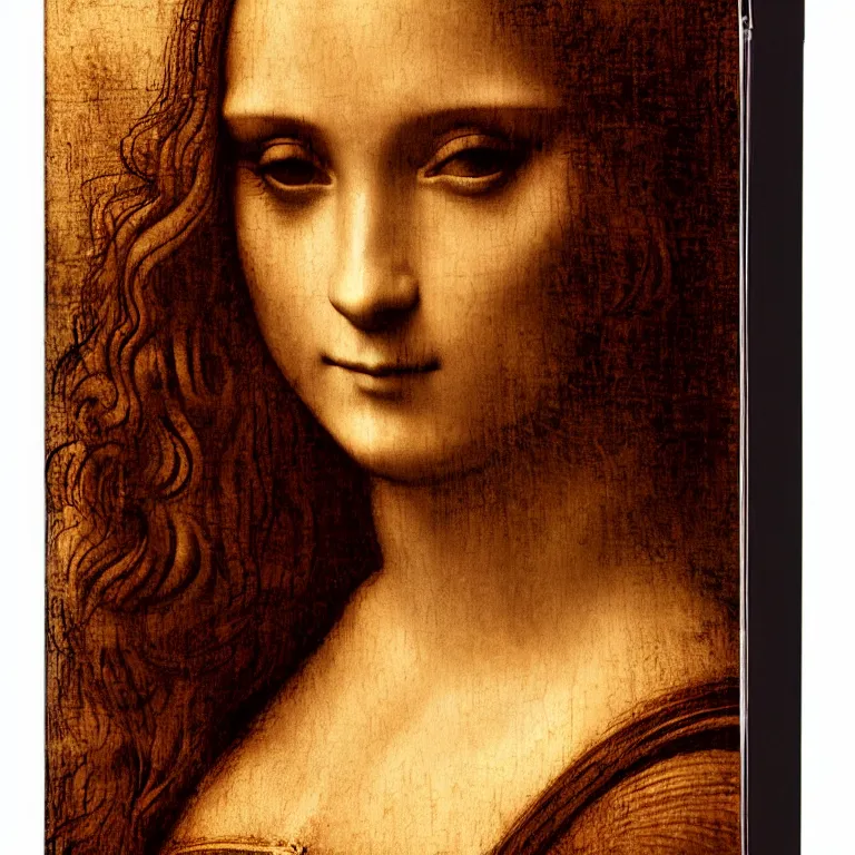 Image similar to portrait fragrance packshot by leonardo da vinci, highly detailed, saturated colors, fashion