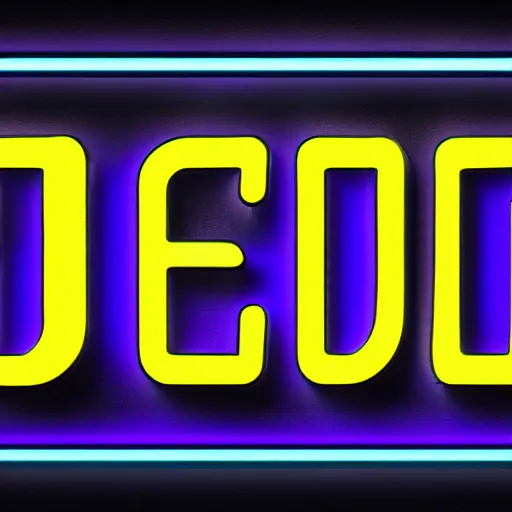 Prompt: retro futuristic neon sign, black background, retro, retro wave, high detail, purple, blue and yellow color scheme, 4 k