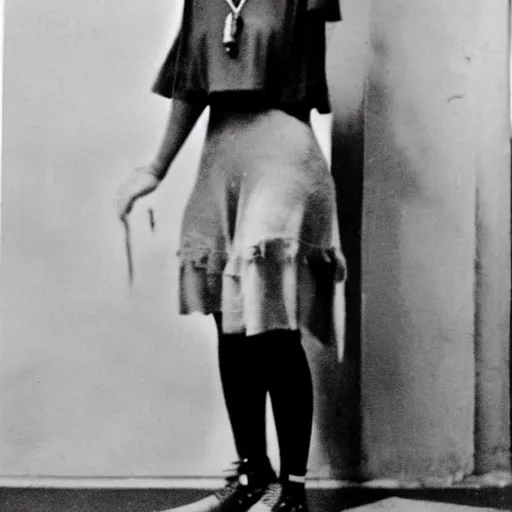 Image similar to female streetwear blogger, in the 1920s, full body portrait shot