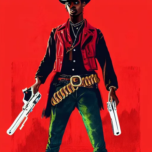 Image similar to Playboi Carti in red dead redemption 2 4K quality Digital art