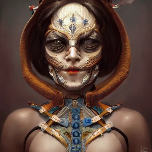 Image similar to soft painting portrait of a curiosities carnival chemistry, blessing, porcelain beautiful full armor, perfectly detailed, symmetrical accurate intricate sensual features, highly detailed, artstation, sharp focus, esao andrews