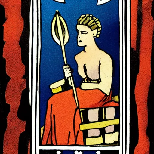 Prompt: a tarot card by linnea gits and peter dunham