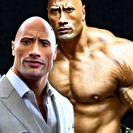 prompthunt: dwayne the rock johnson in eyebrow raise