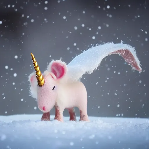 unicorn mouse with soft wings searching for food in | Stable Diffusion ...