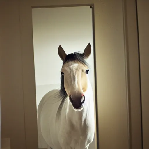 Prompt: Horse in my bathroom