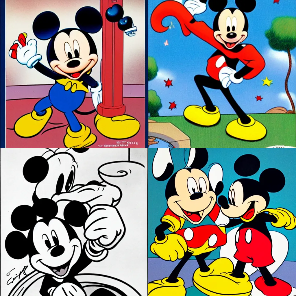 Prompt: Mickey Mouse, art by Carl Barks