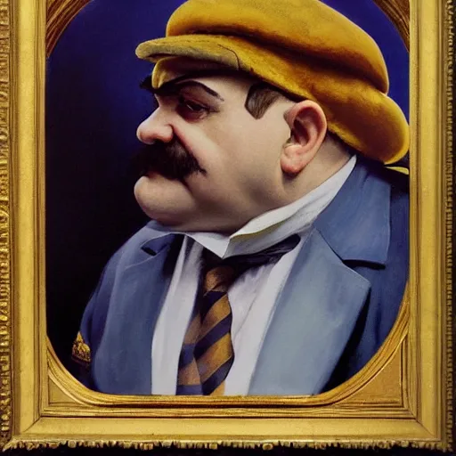 Prompt: painting of wario by sargent and leyendecker