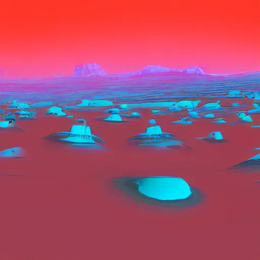 Prompt: chromostereopsis landscape by beeple