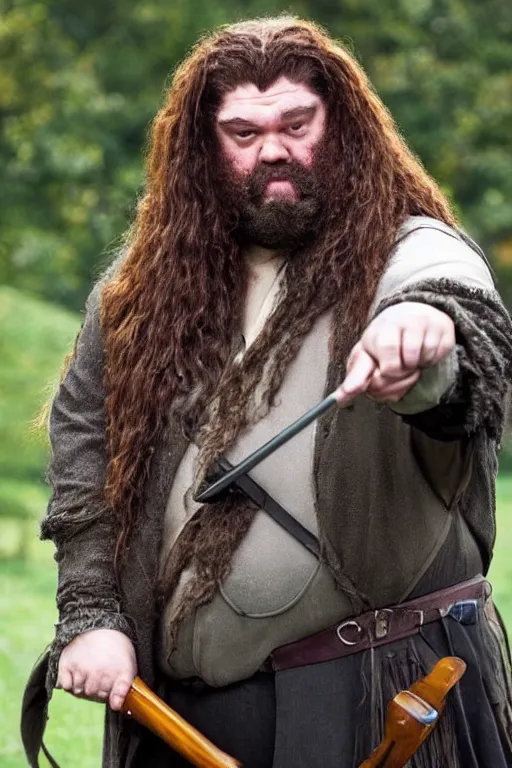 Prompt: hagrid with a shotgun