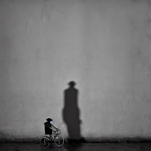 Image similar to an approaching shadow, black and white photography by fan ho, hong kong 1 9 5 4