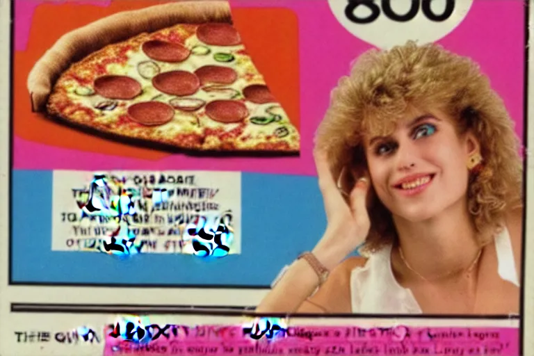 Image similar to 80s, lbgtq, pizza, advertisement