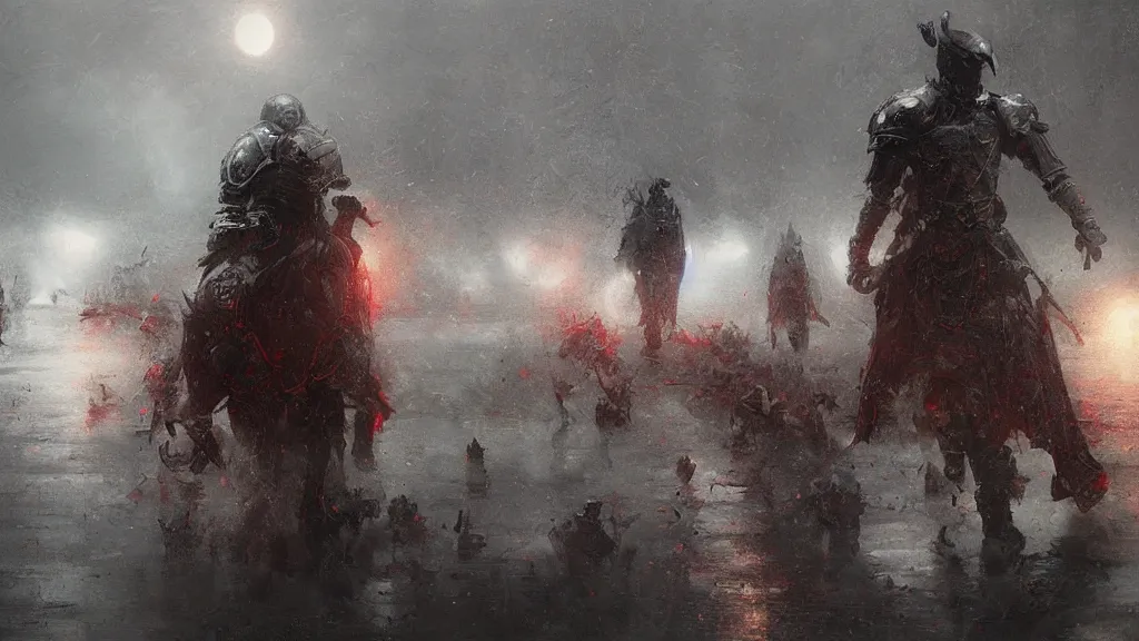 Image similar to death of baldur, heavy rain, thunder, eclipse, intricate, digital art by Ruan Jia, Rudolf Béres