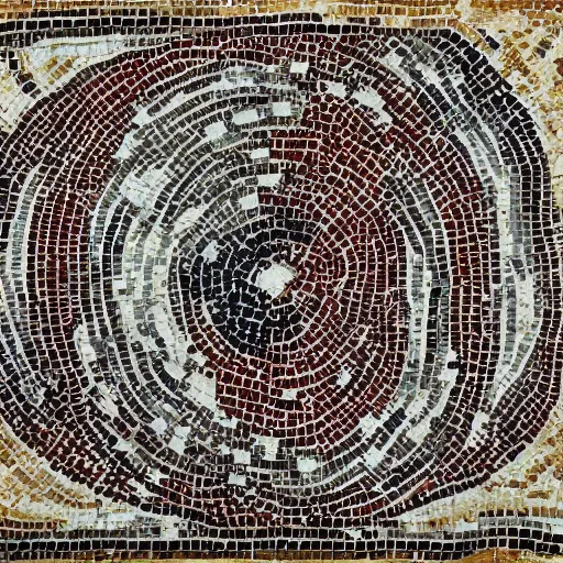 Prompt: roman mosaic of a zeta reticulan, roman mosaic, grey alien