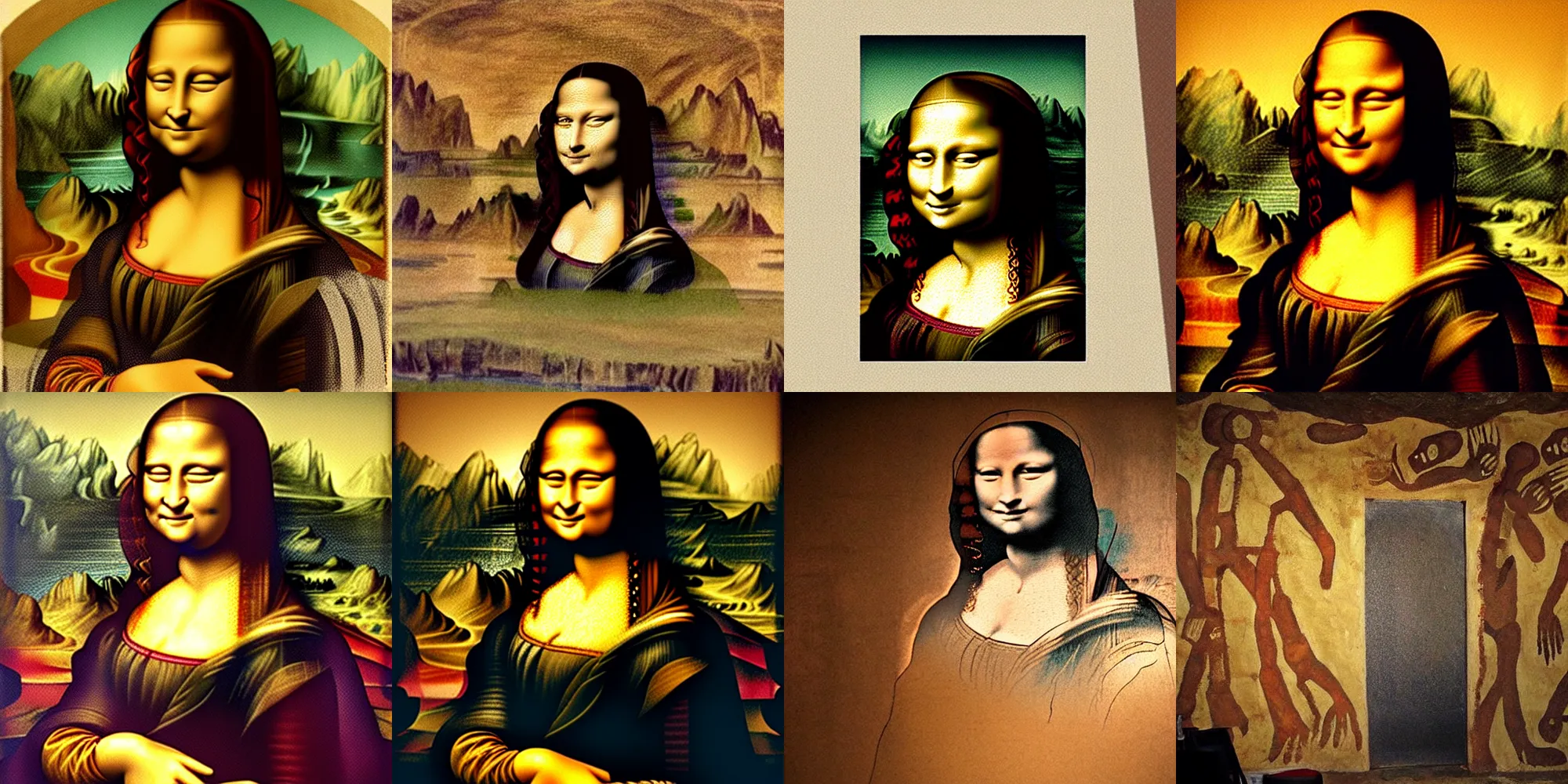 Prompt: cave-painting!!!!!!!!!!!!!!!! of ((((((((((((((((mona lisa))))))))))))))))