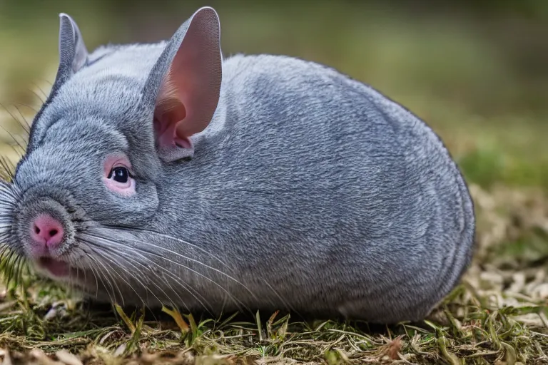 Image similar to a chinchilla pig!!! hybrid! hyper realistic!! realistic lighting!! wildlife photographer of the year!!! bold natural colors, national geographic, hd, wide angle, 8 k