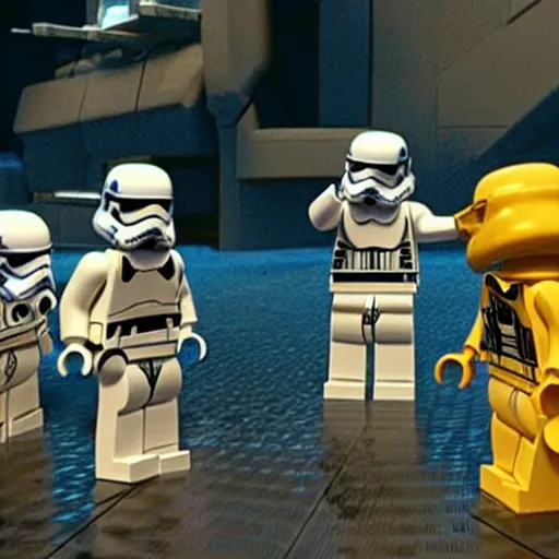 Image similar to Lego!! Star Wars, movie still, cinematic