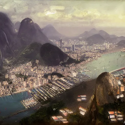 Image similar to rio de janeiro, botafogo, by jeremy mann, photorealistic, 8 k