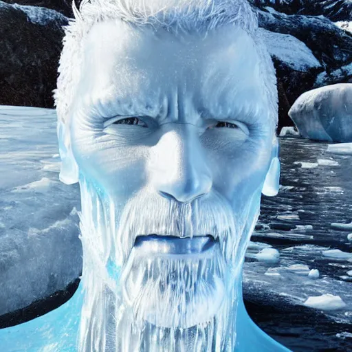 Prompt: iceman melting, hyper realistic