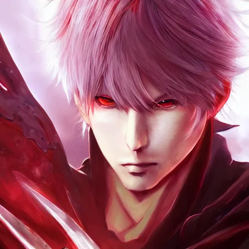 Image similar to beautiful anime art of Dante from devil may cry by WLOP, rossdraws, Logan Cure, Mingchen Shen, BangkuART, sakimichan, yan gisuka, JeonSeok Lee, zeronis, Chengwei Pan on artstation