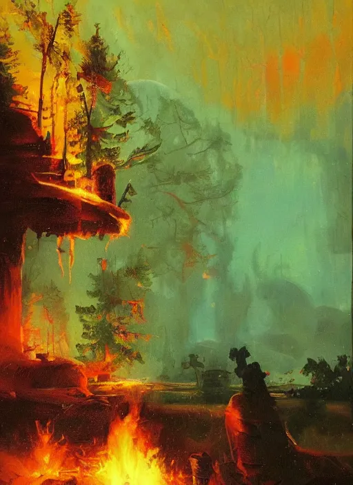 Image similar to camp fire by paul lehr