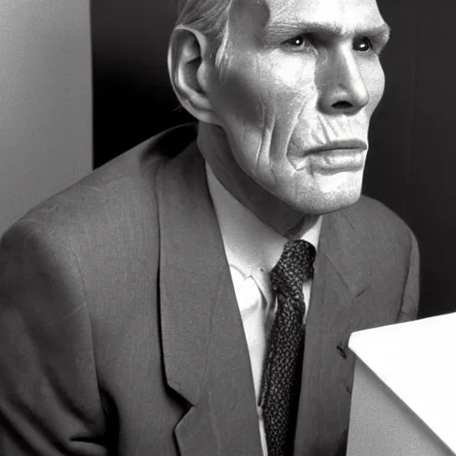 Image similar to A photograph portrait of old Jerma985 in his eighties who looks like Jerma985 wearing a suit with and fedora in the 1990s, taken in the early 1990s, grainy, taken on a 1990s Camera, realistic, hyperrealistic, very realistic, highly detailed, very detailed, extremely detailed, detailed, digital art, trending on artstation, detailed face