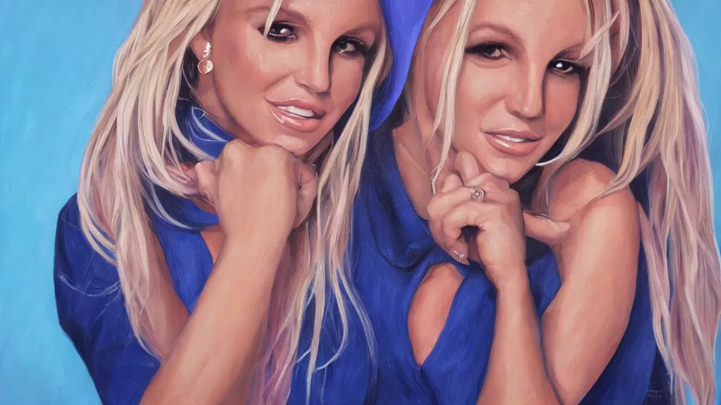 Image similar to A portrait painting of britney spears; ; 8k