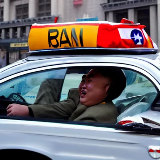 Image similar to kim jong un as a taxi driver in new york