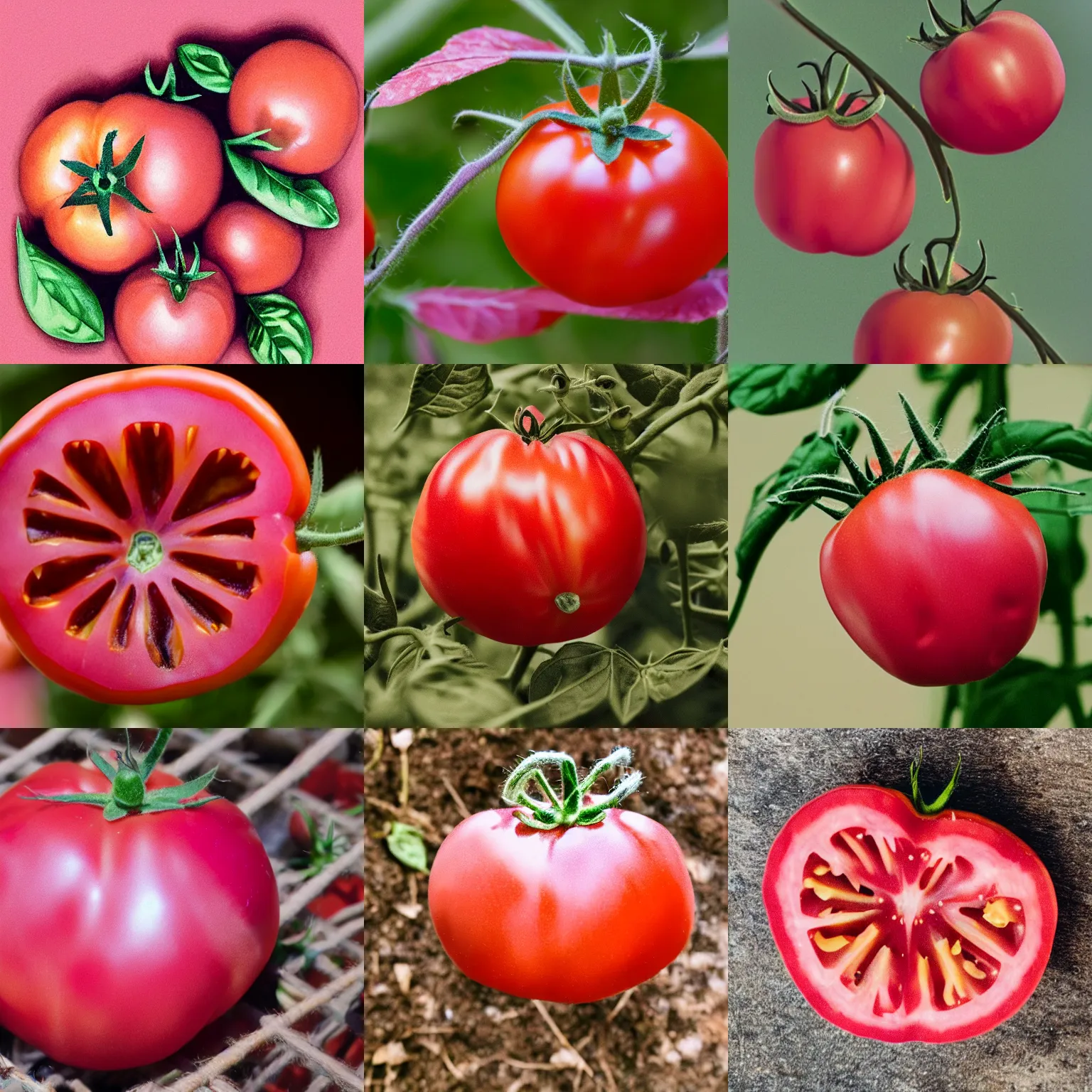 Prompt: a pink tomato