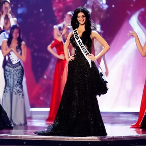 Prompt: yennefer at the miss universe pageant