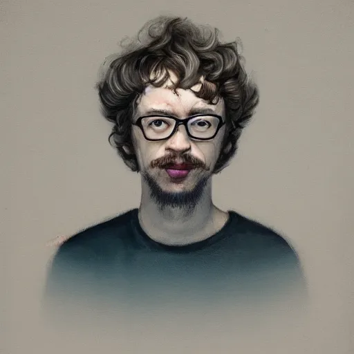 Prompt: close-up portrait of Sam Hyde in the style of Peter Mohrbacher, rule of thirds, sigma male, cinematic, kyoto japan setting