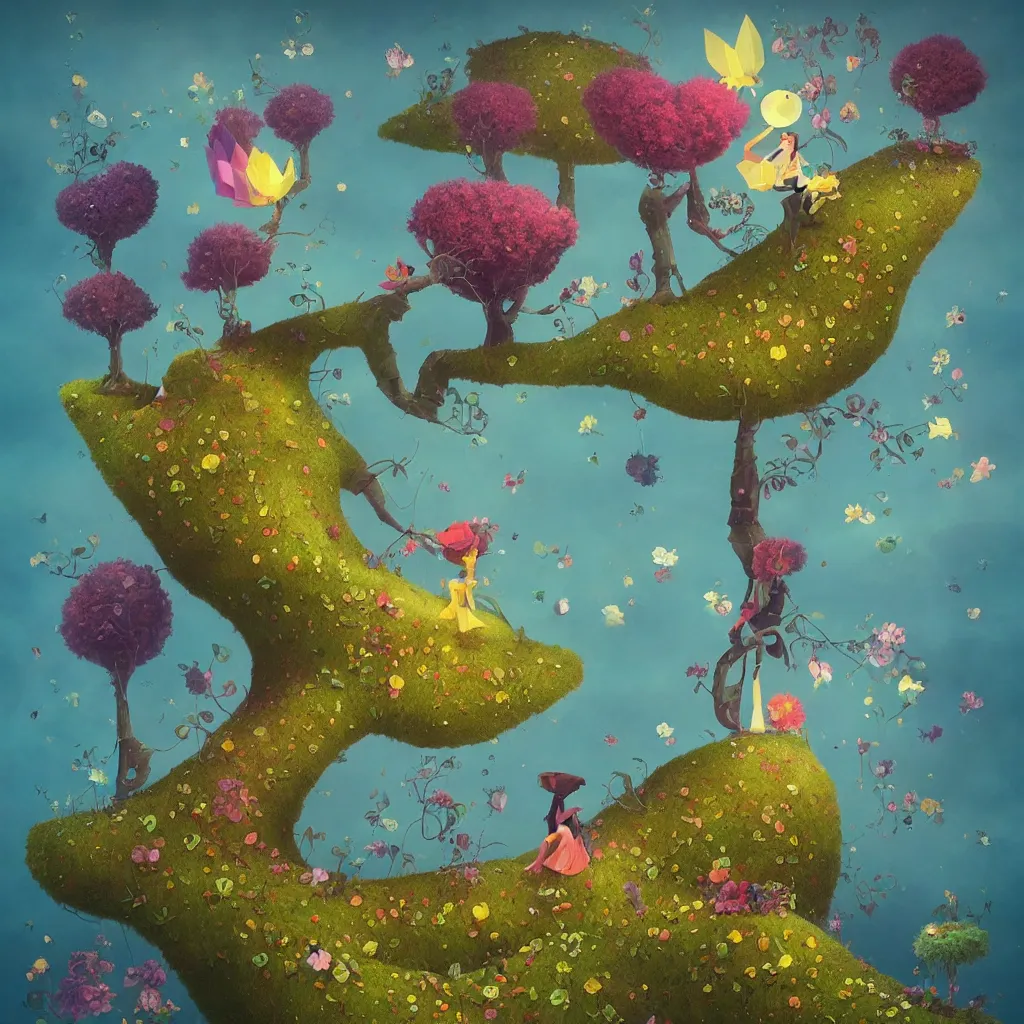 Image similar to low poly, pixar, surreal hybrid animals, nostalgia for a fairytale, magic realism, flowerpunk, mysterious vivid colors by andy kehoe and amanda clarke en un mundo de Gediminas Pranckevicius