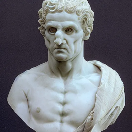 Image similar to marble bust from the devil, satan, demon