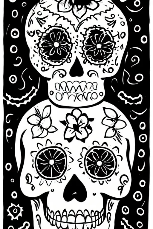 Image similar to Illustration of a sugar skull day of the dead girl, art by kate beaton