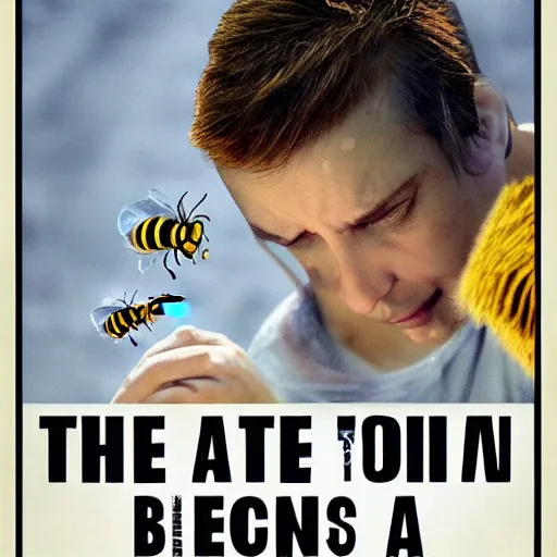 Image similar to movie poster about a person addicted to bee stings