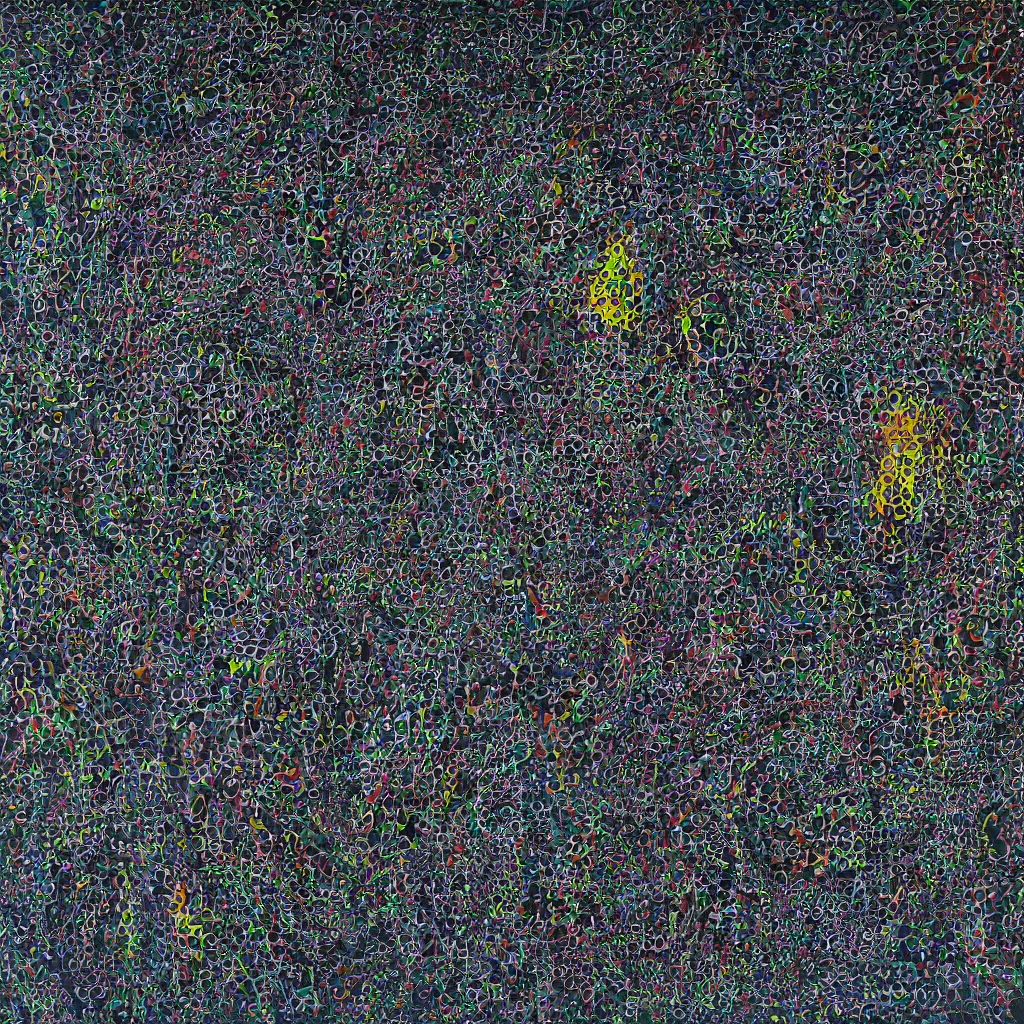 Image similar to camo made of out smiles, smiling, abstract, maya bloch artwork, ivan plusch artwork, cryptic, lines, stipple, dots, abstract, geometry, splotch, concrete, color tearing, uranium, acrylic, neon, pitch bending, human figures, faceless people, dark, ominous, eerie, minimal, points, technical, painting