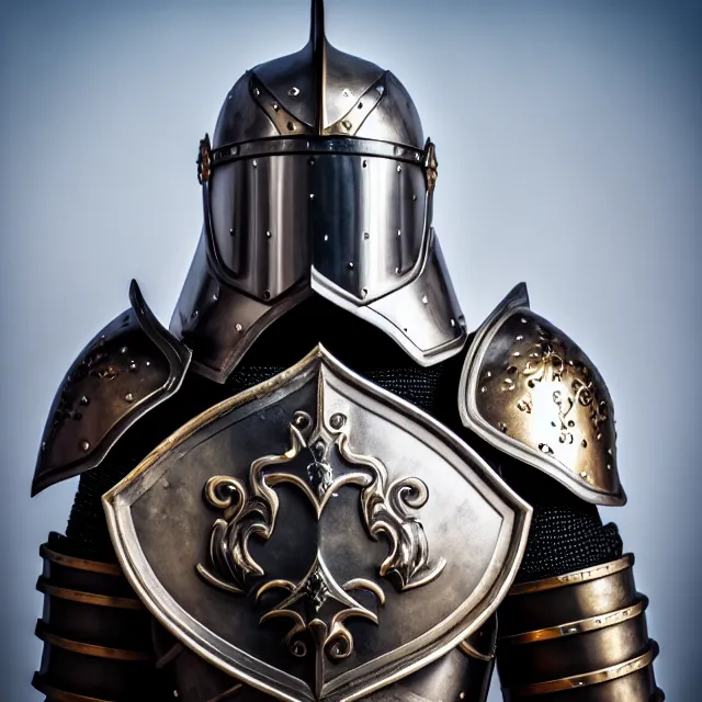 Image similar to photo of a paladin with ornate armour, 8 k, hdr, smooth, sharp focus, high resolution, award - winning photo