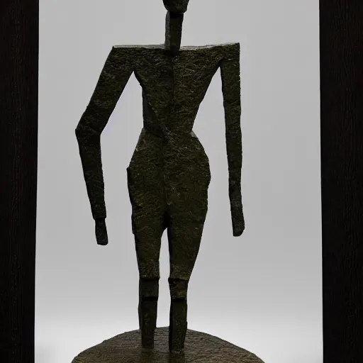 Image similar to sculpture of a walking man, in the style of alberto giacometti