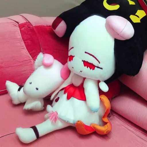 Image similar to cute fumo plush of a goosegirl