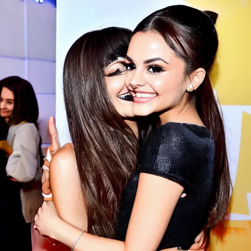 Image similar to victoria justice and ariana grande hug