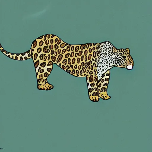 Image similar to the leopard and the tortoise in the style of david aja