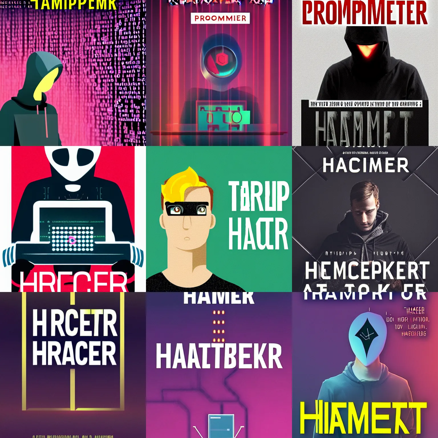 Image similar to ' prompt hacker ', book cover