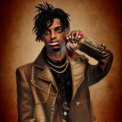 Image similar to playboi carti in steampunk style digital art 4 k the detailed super realistic