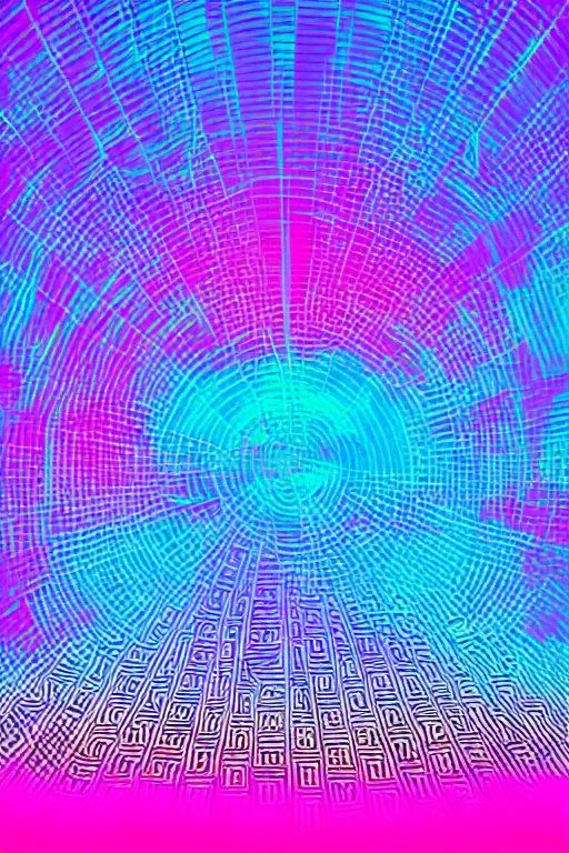 Image similar to retro vaporwave pastelpunk abstract sailormoon gradient synth wave cloud ripple wireframe visualizer