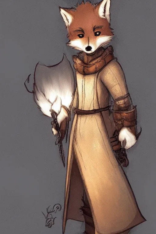 Image similar to an anthropomorphic medieval fox with a fluffy tail, backlighting, trending on artstation, digital art, furry art, trending on furaffinity, fantasy art, by kawacy