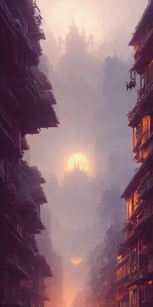 Image similar to a city built on a giant ant, unreal engine, fantasy art by greg rutkowski, loish, rhads, ferdinand knab, makoto shinkai and lois van baarle, ilya kuvshinov, rossdraws, tom bagshaw, global illumination, soft light, detailed and intricate environment