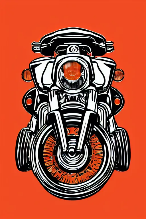 Image similar to Harley Davidson motorbike , sticker, colorful, illustration, highly detailed, simple, smooth and clean vector curves, no jagged lines, vector art, smooth